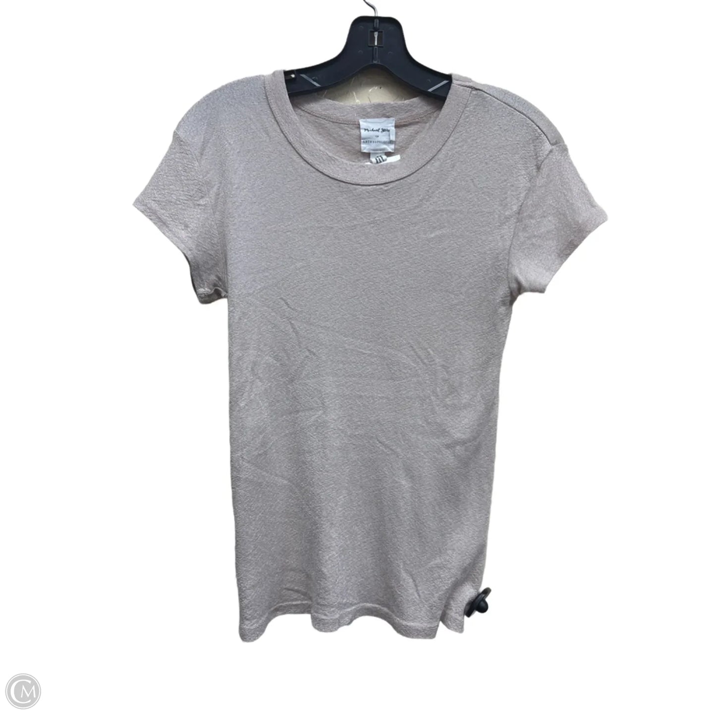 Top Short Sleeve By Anthropologie In Tan, Size: Osfm