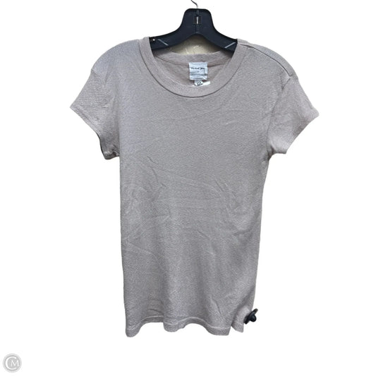 Top Short Sleeve By Anthropologie In Tan, Size: Osfm