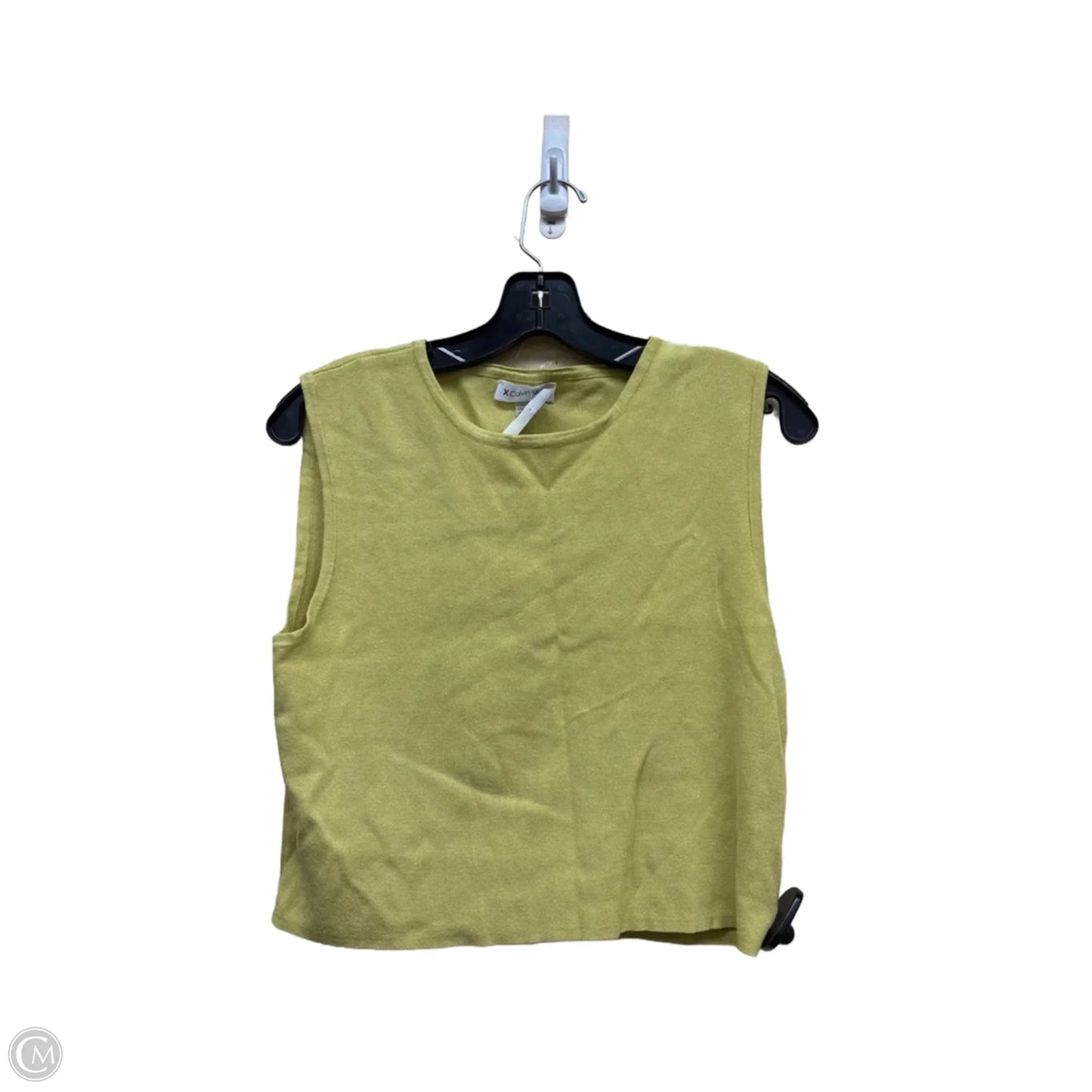 Top Sleeveless By Calvin Klein In Yellow, Size: Xl