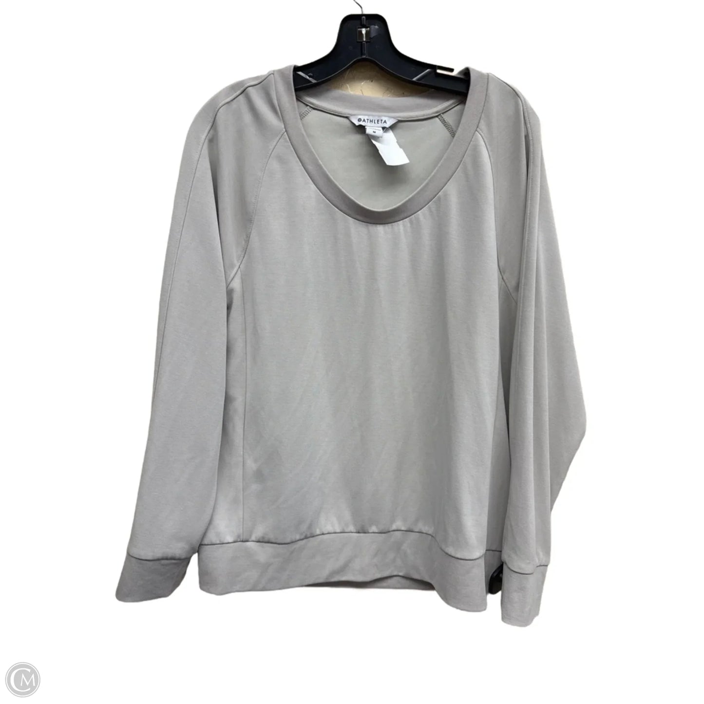 Top Long Sleeve By Athleta In Taupe, Size: M
