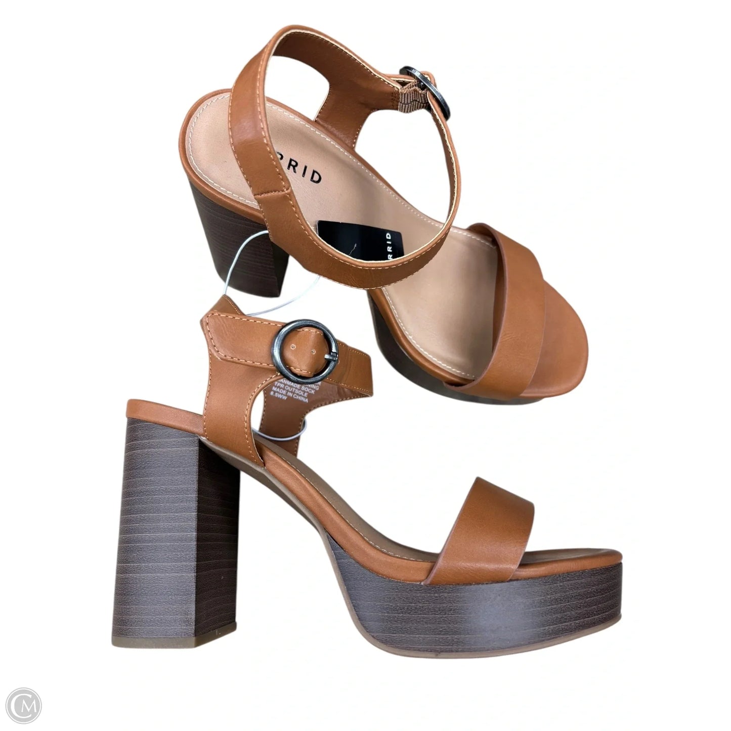 Sandals Heels Block By Torrid In Brown, Size: 8.5