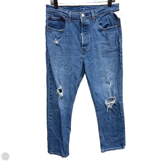 Jeans Straight By Levis In Blue Denim, Size: 12