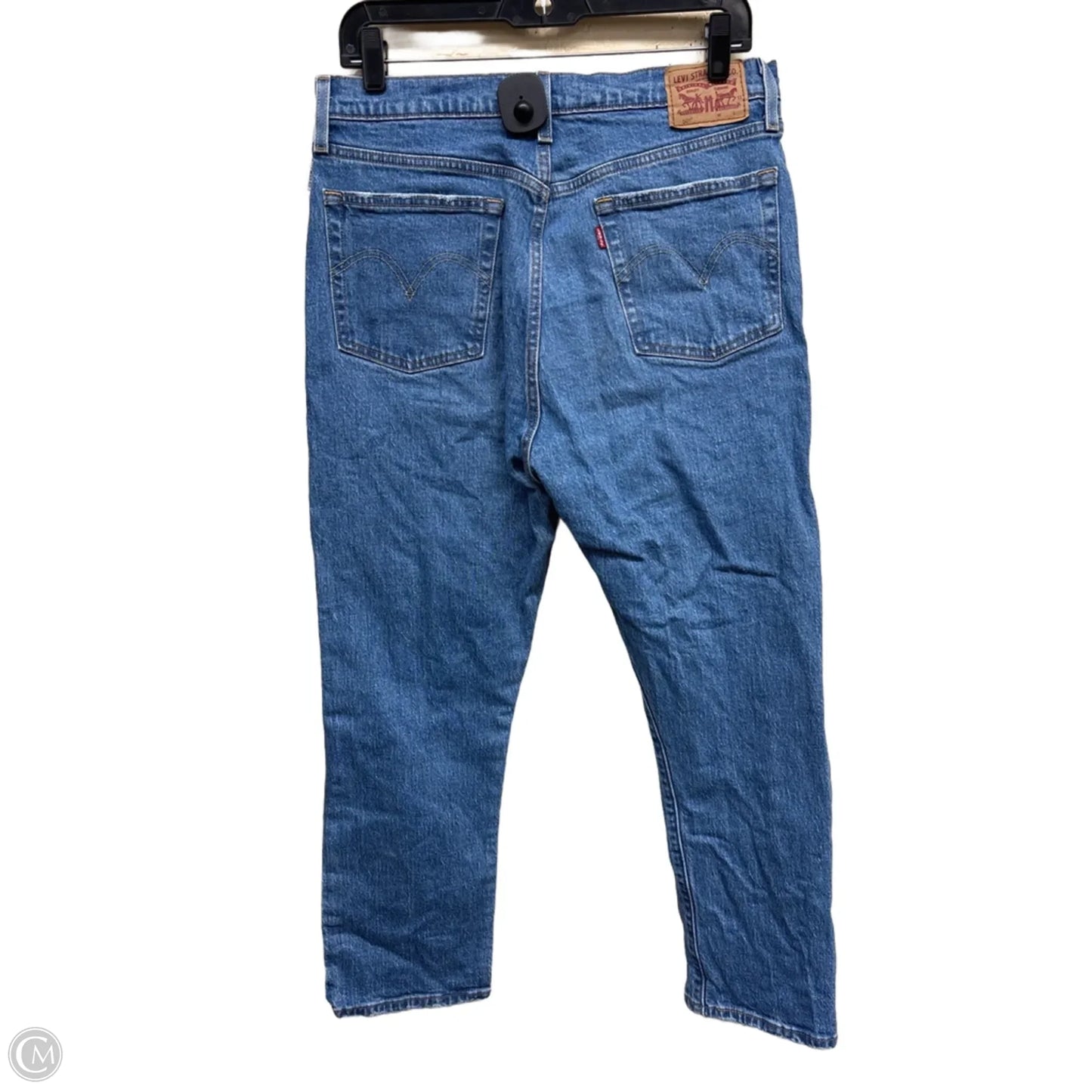 Jeans Straight By Levis In Blue Denim, Size: 12