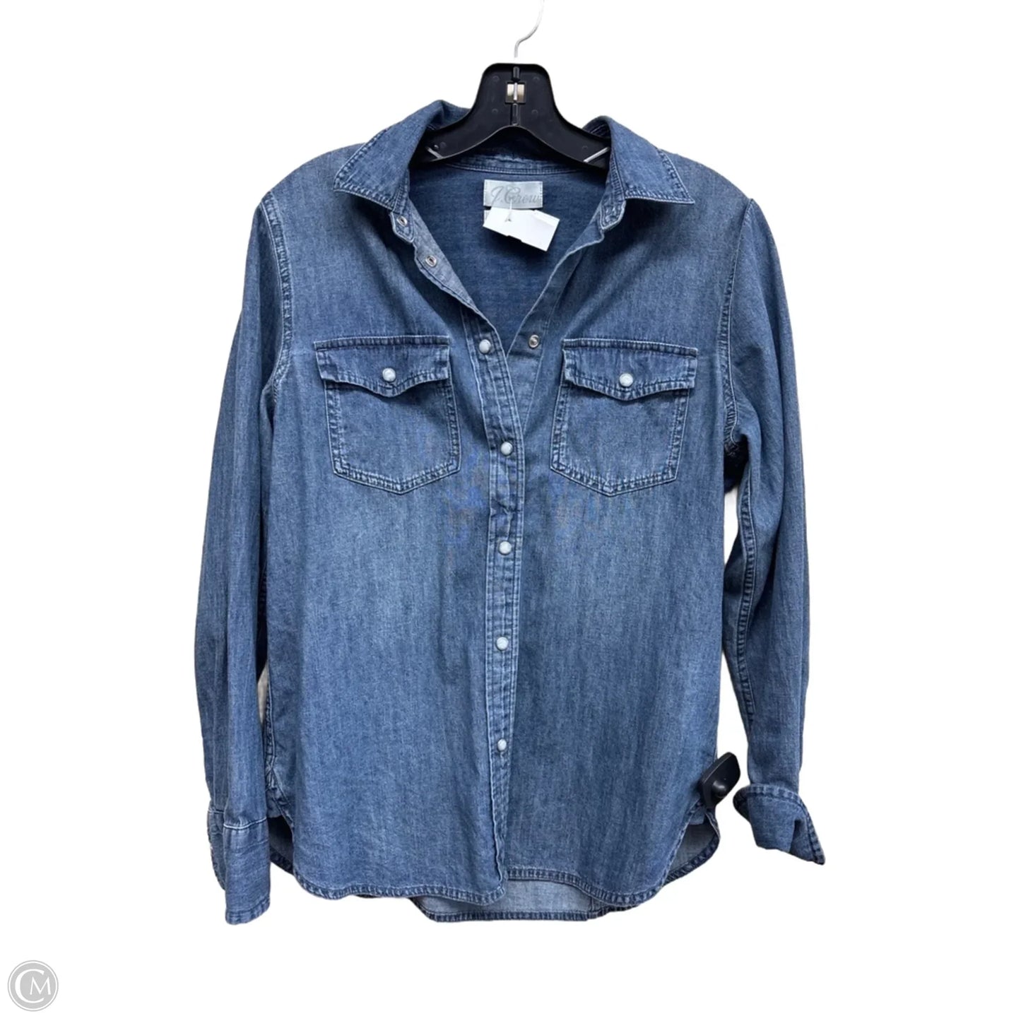 Top Long Sleeve By J. Crew In Blue Denim, Size: 4