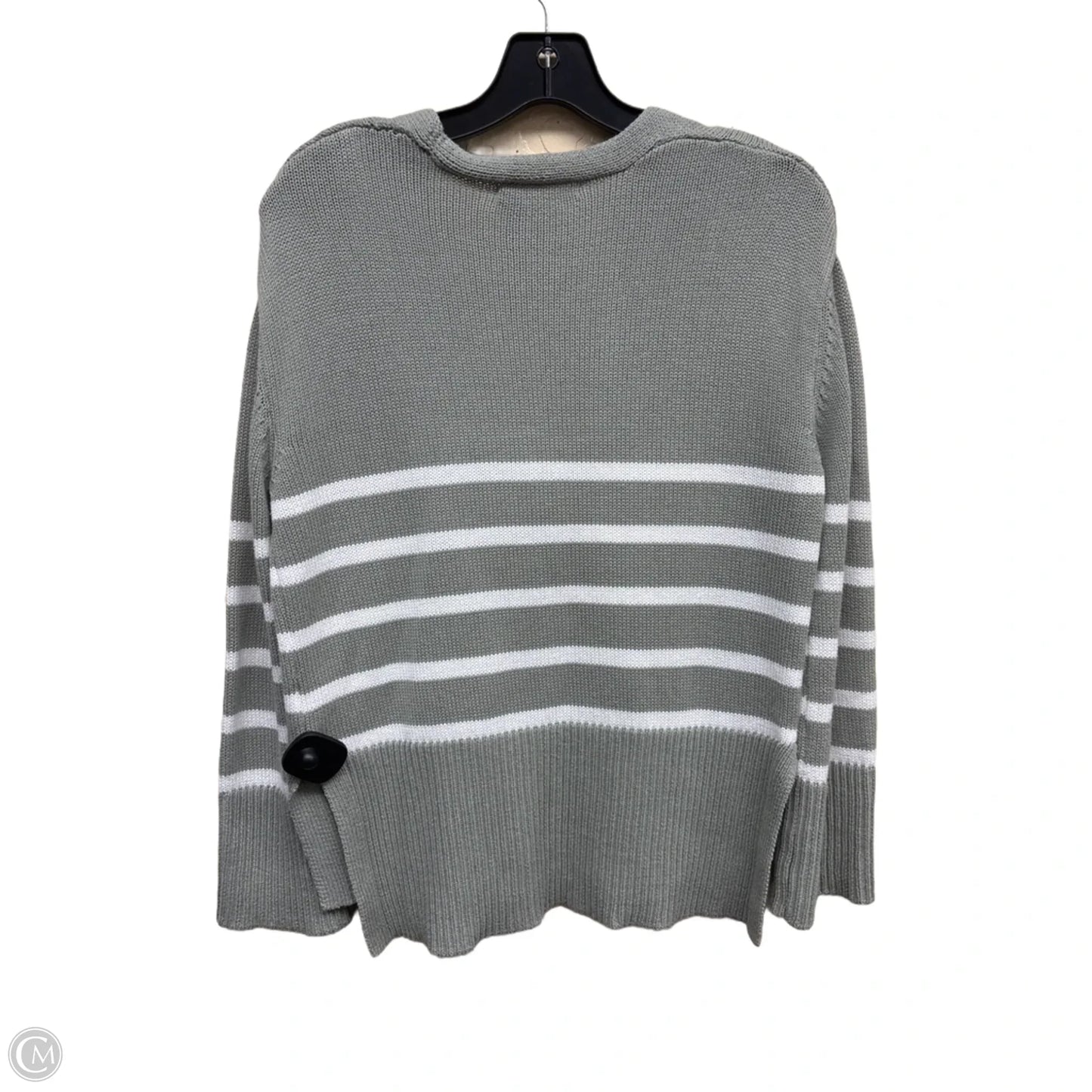 Sweater Cardigan By Clothes Mentor In Green & White, Size: Xs