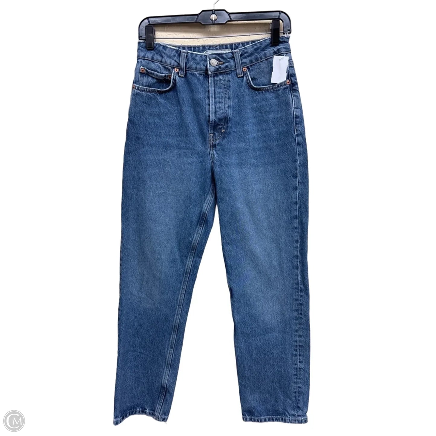 Jeans Straight By Top Shop In Blue Denim, Size: 2