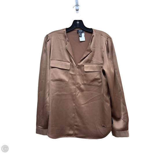 Top Long Sleeve By Jones New York In Bronze, Size: M
