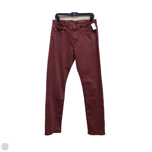Jeans Straight By Ag Jeans In Red Denim, Size: 10