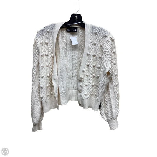 Sweater Cardigan By Clothes Mentor In Cream, Size: M