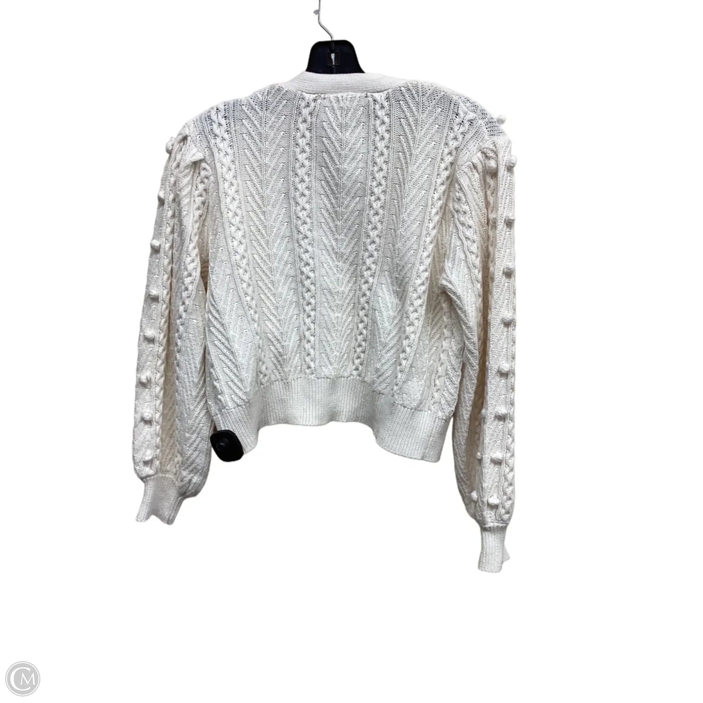 Sweater Cardigan By Clothes Mentor In Cream, Size: M