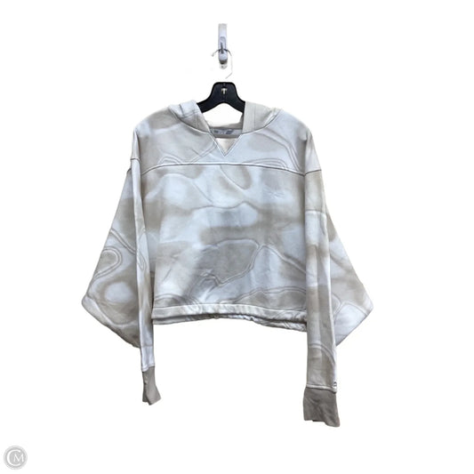 Athletic Top Long Sleeve Hoodie By Dsg Outerwear In Tan & White, Size: L