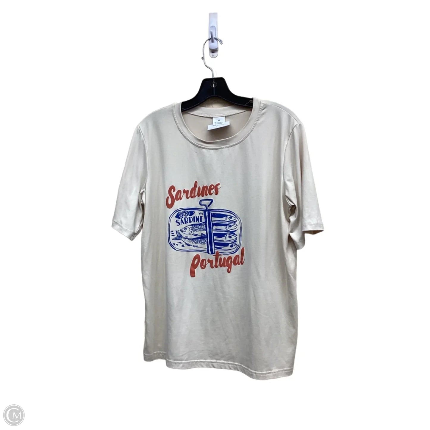 Top Short Sleeve By Clothes Mentor In Tan, Size: M