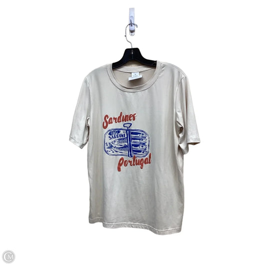 Top Short Sleeve By Clothes Mentor In Tan, Size: M