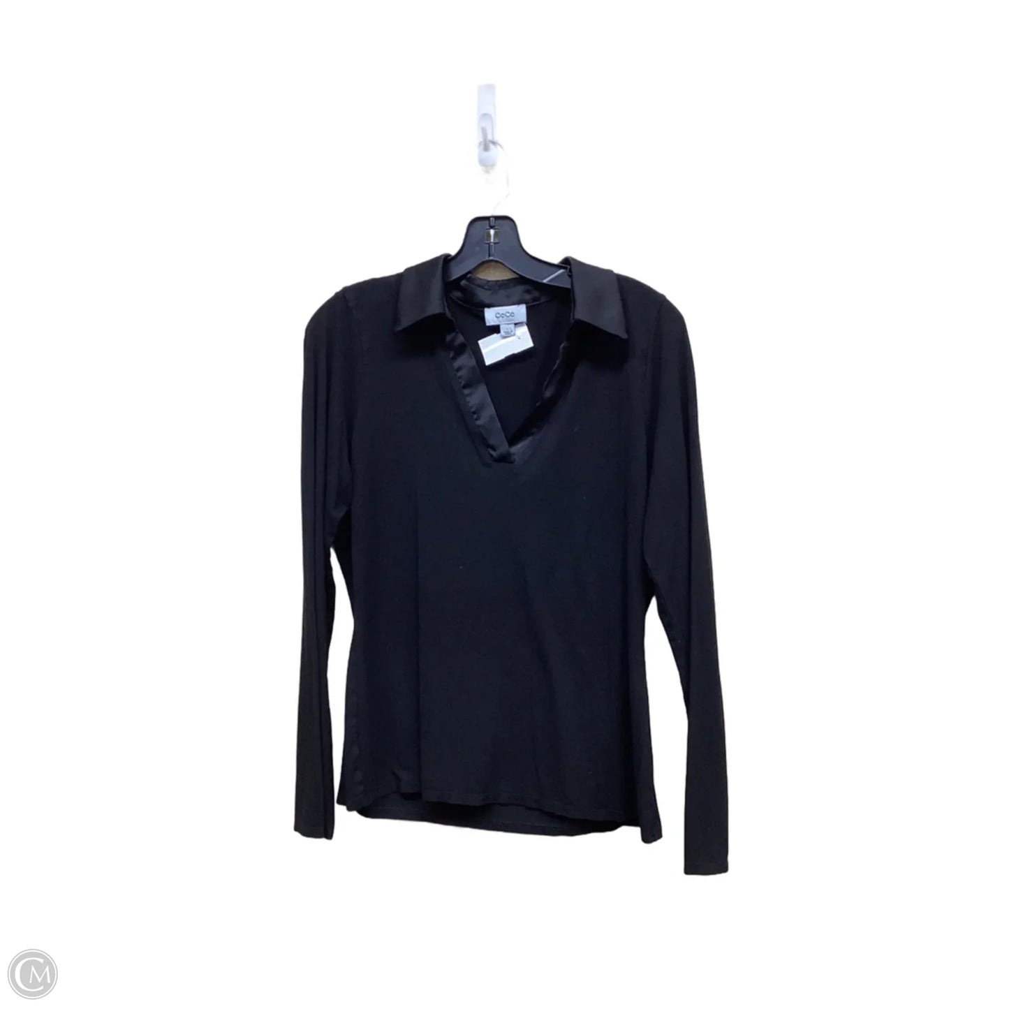 Top Long Sleeve By Cece In Black, Size: L