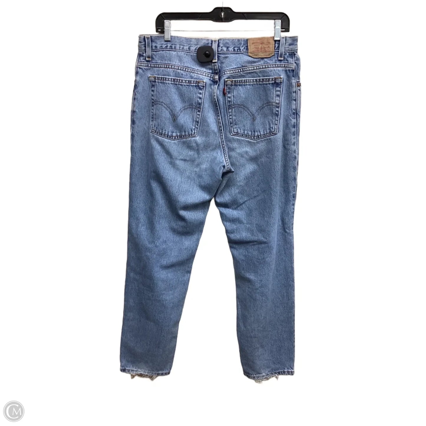 Jeans Straight By Levis In Blue Denim, Size: 14