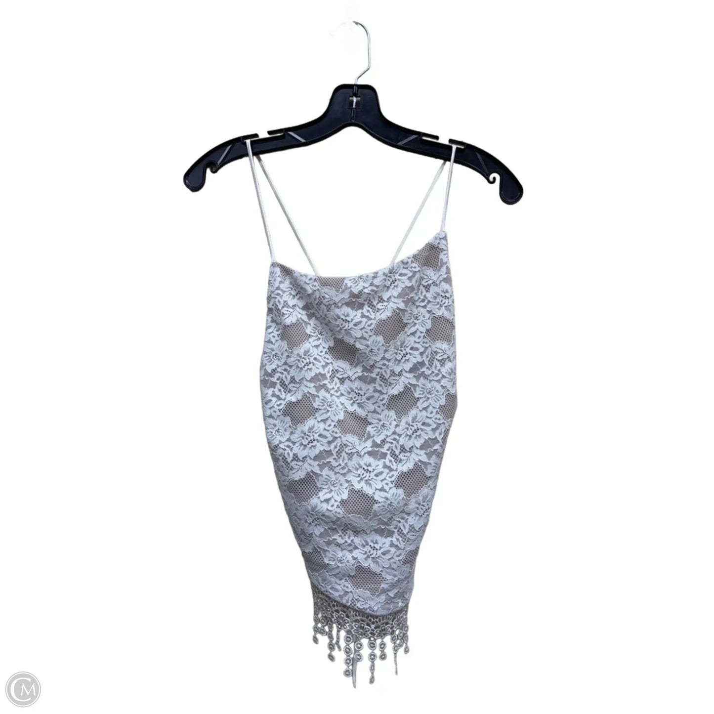 Top Sleeveless By Clothes Mentor In Tan & White, Size: S