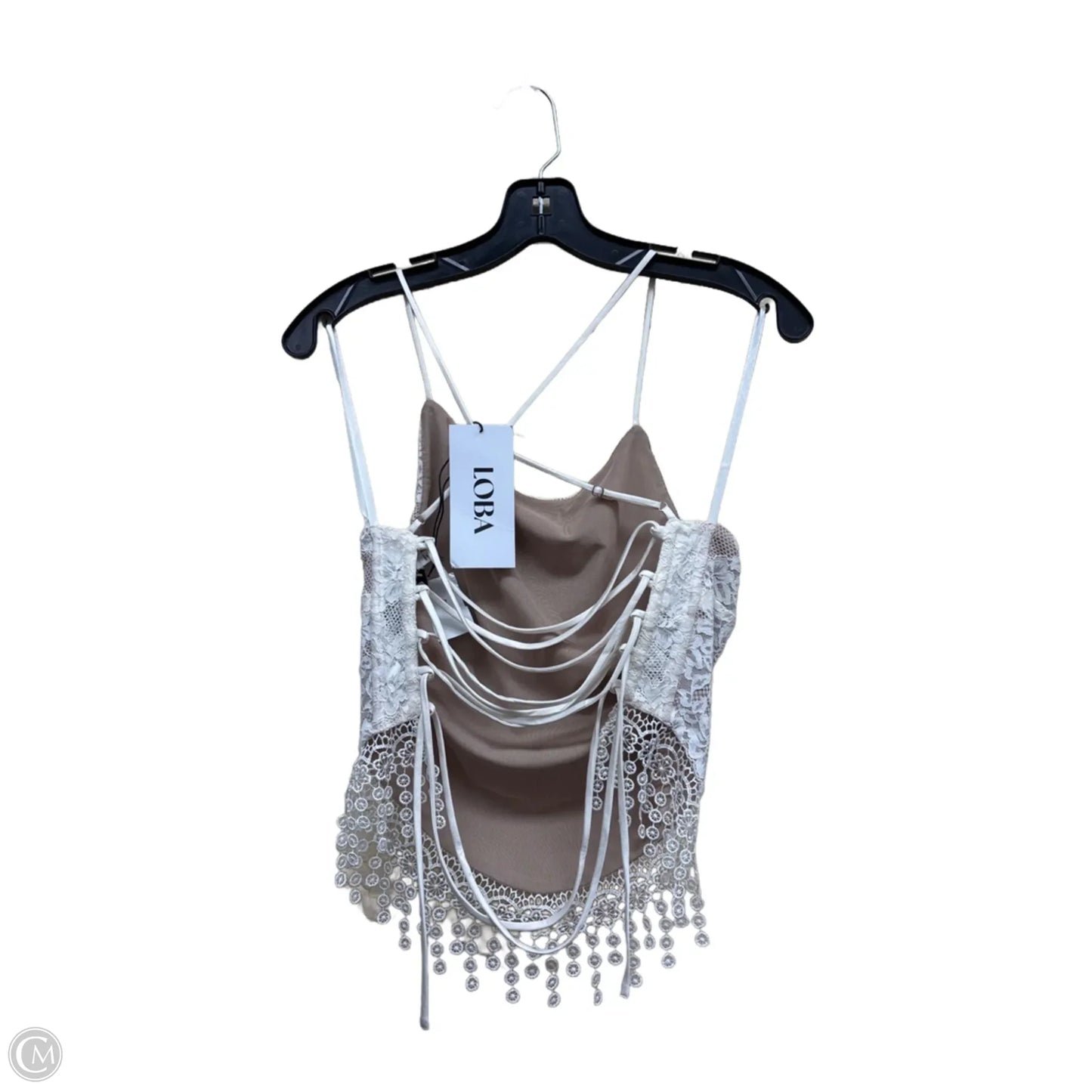 Top Sleeveless By Clothes Mentor In Tan & White, Size: S