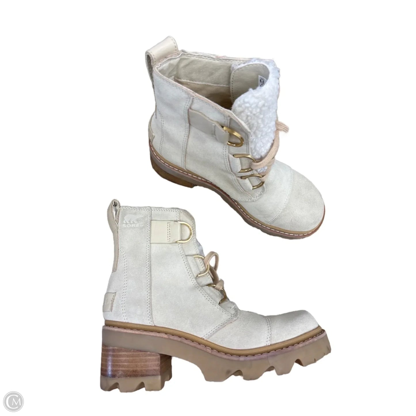 Boots Ankle Heels By Sorel In Tan, Size: 6.5