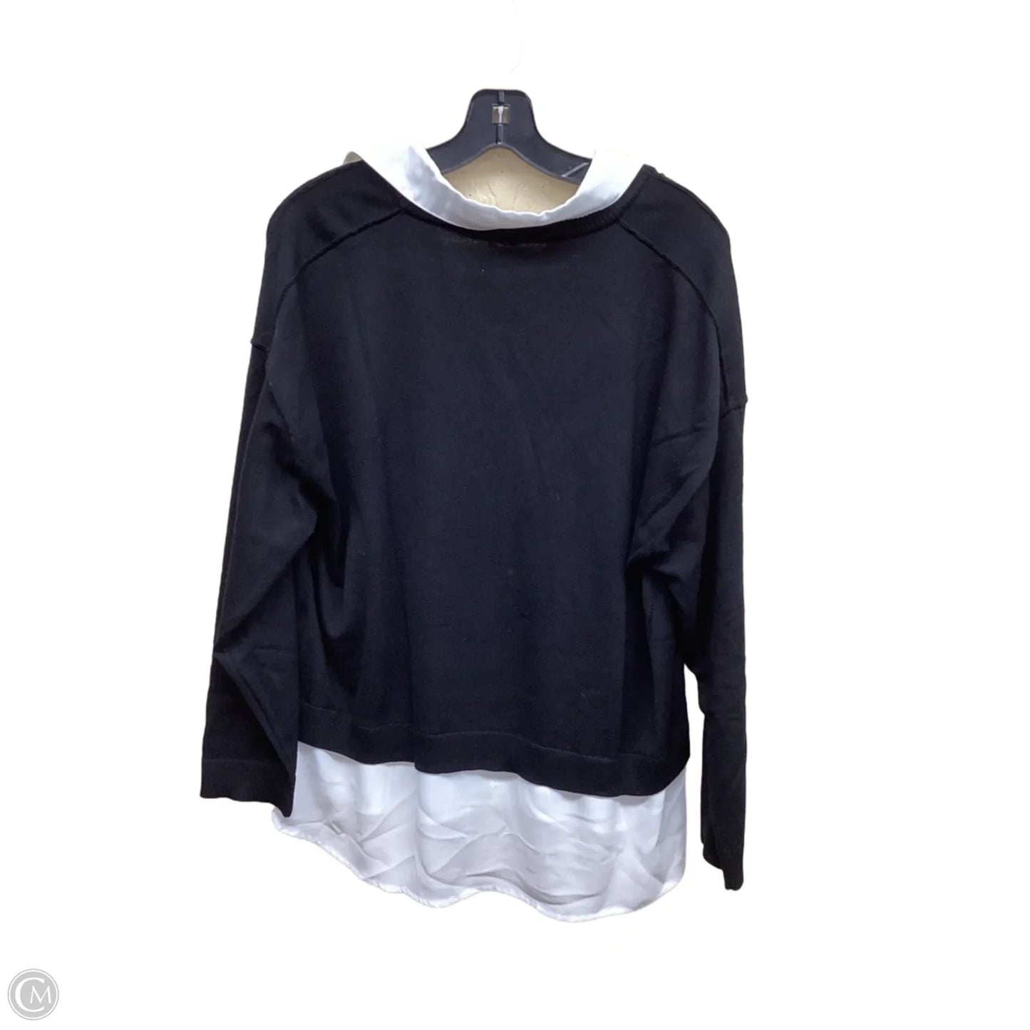 Top Long Sleeve By Adrianna Papell In Black & White, Size: L