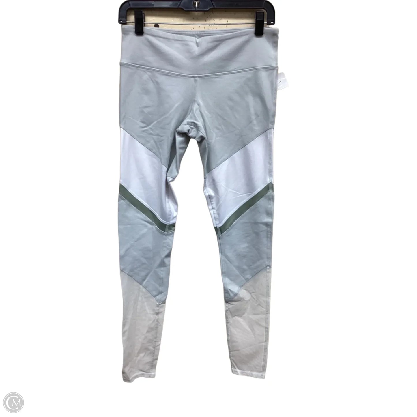 Athletic Leggings By Alo In Green & Grey, Size: M