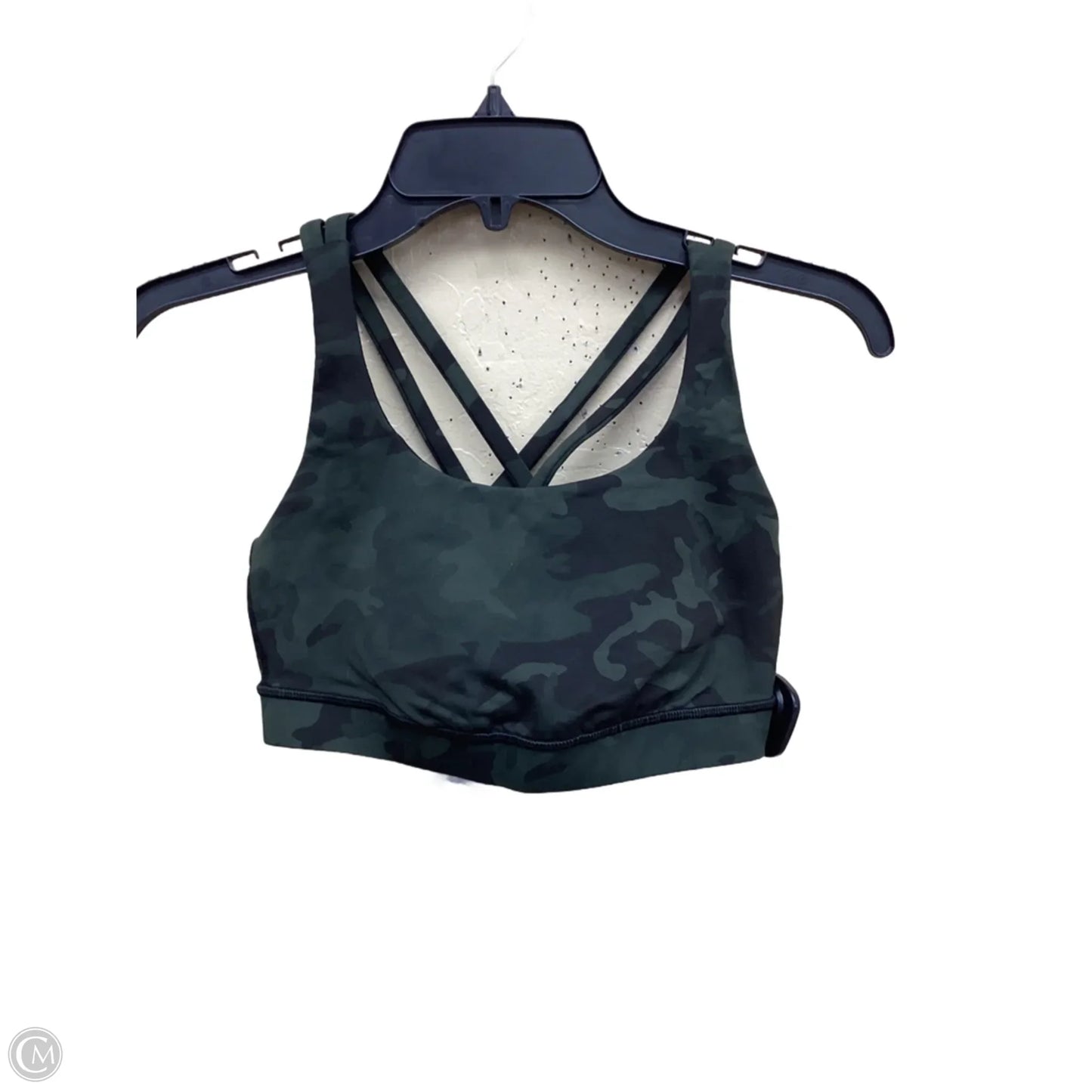 Athletic Bra By Lululemon In Black & Green, Size: 6