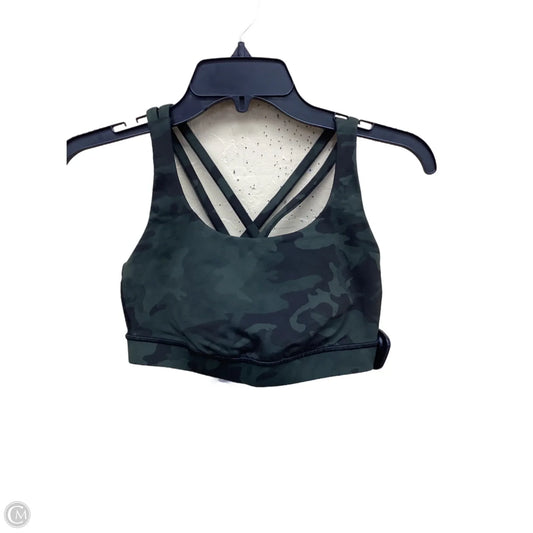 Athletic Bra By Lululemon In Black & Green, Size: 6