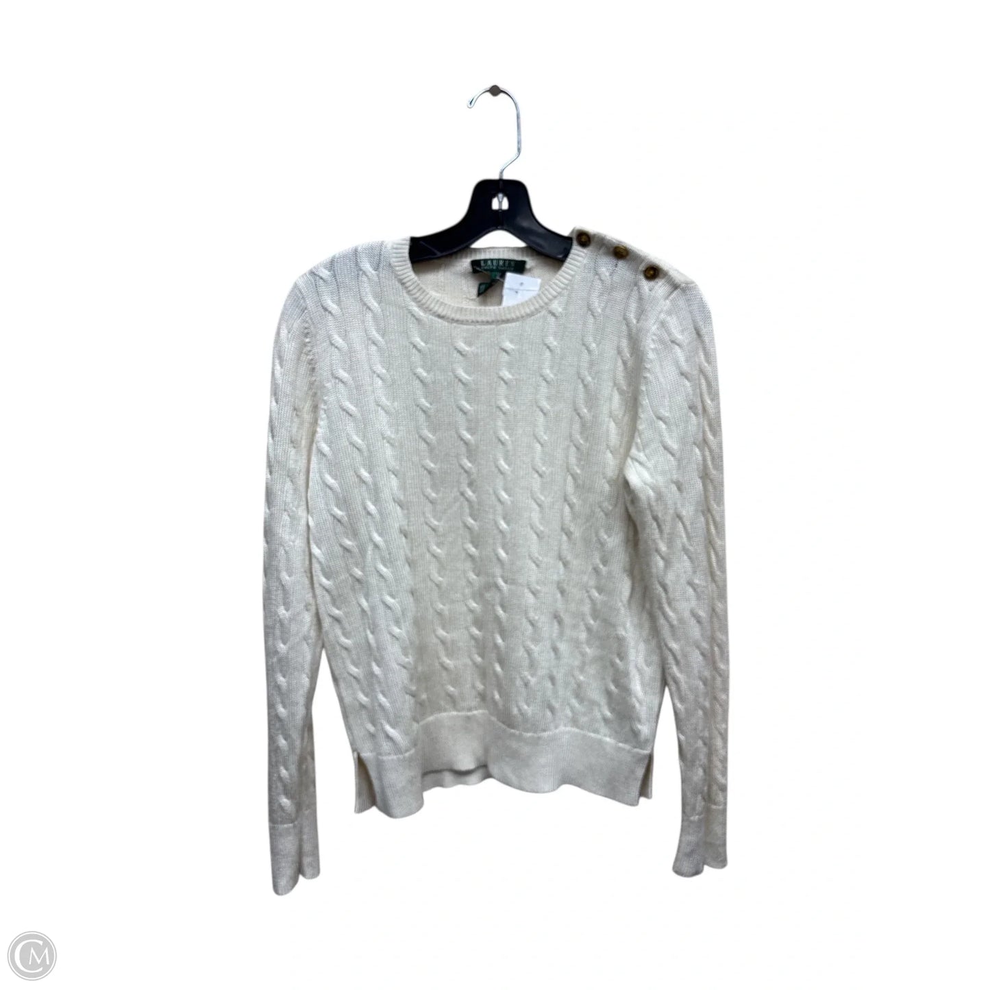 Sweater By Lauren By Ralph Lauren In Cream, Size: M