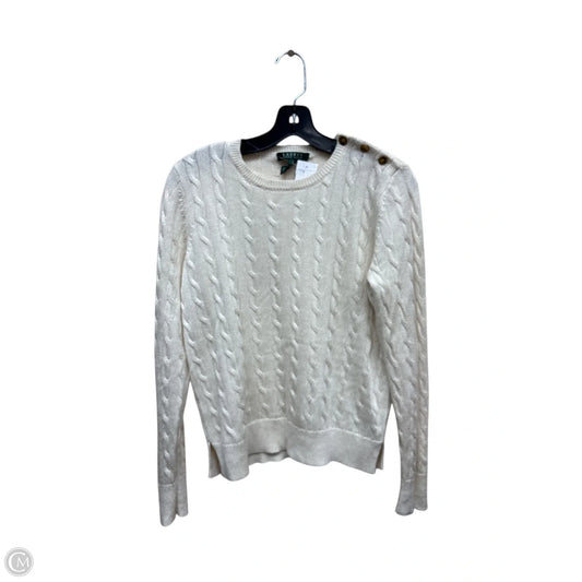 Sweater By Lauren By Ralph Lauren In Cream, Size: M