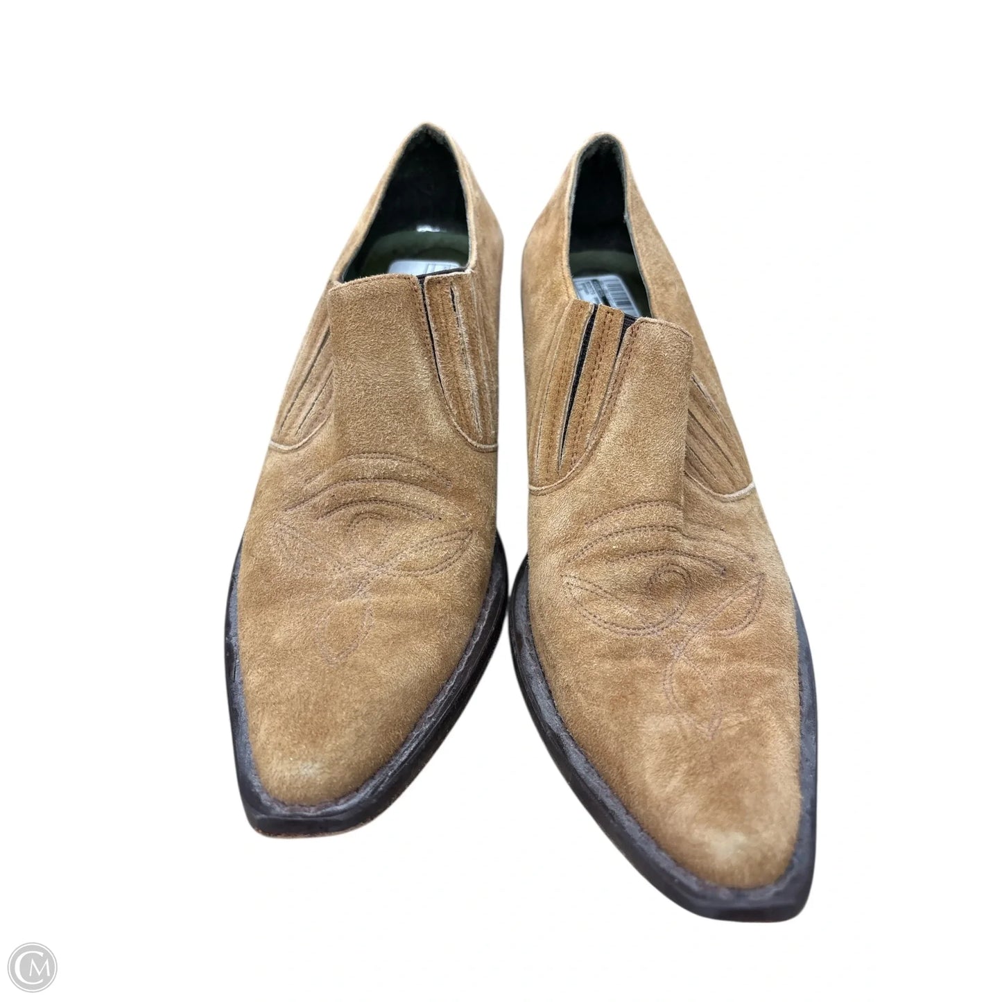 Boots Ankle Heels By Guess In Brown, Size: 7.5