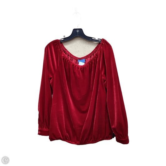 Top Long Sleeve By Cece In Red, Size: L