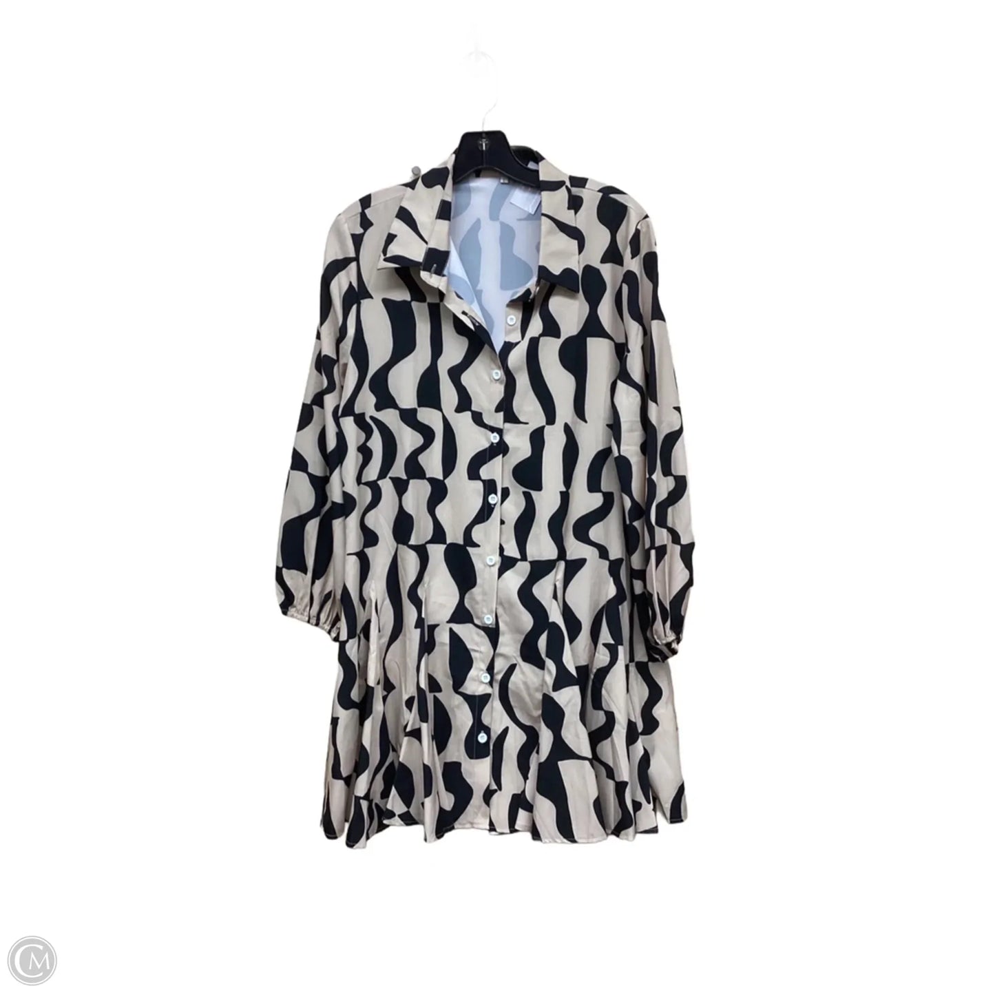 Dress Casual Short By Clothes Mentor In Black & Cream, Size: L