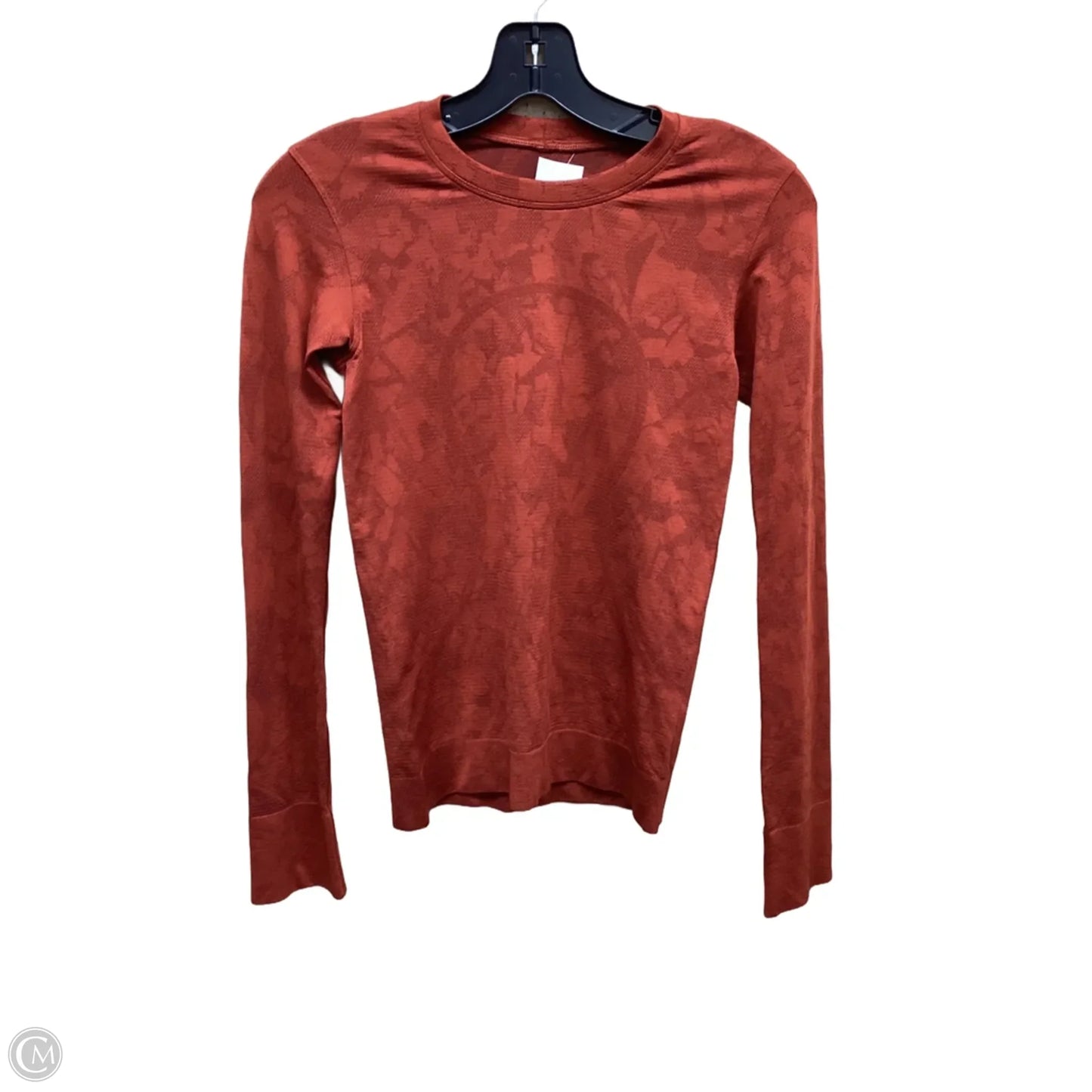 Athletic Top Long Sleeve Crewneck By Lululemon In Orange, Size: 2