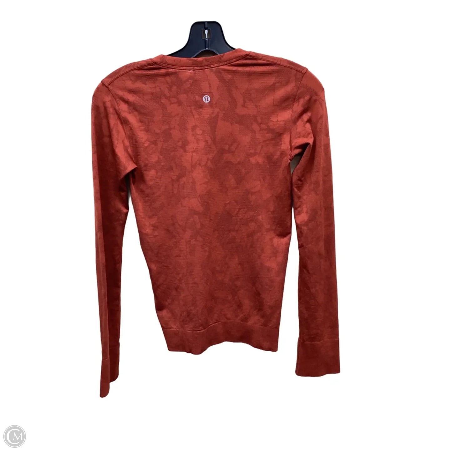 Athletic Top Long Sleeve Crewneck By Lululemon In Orange, Size: 2