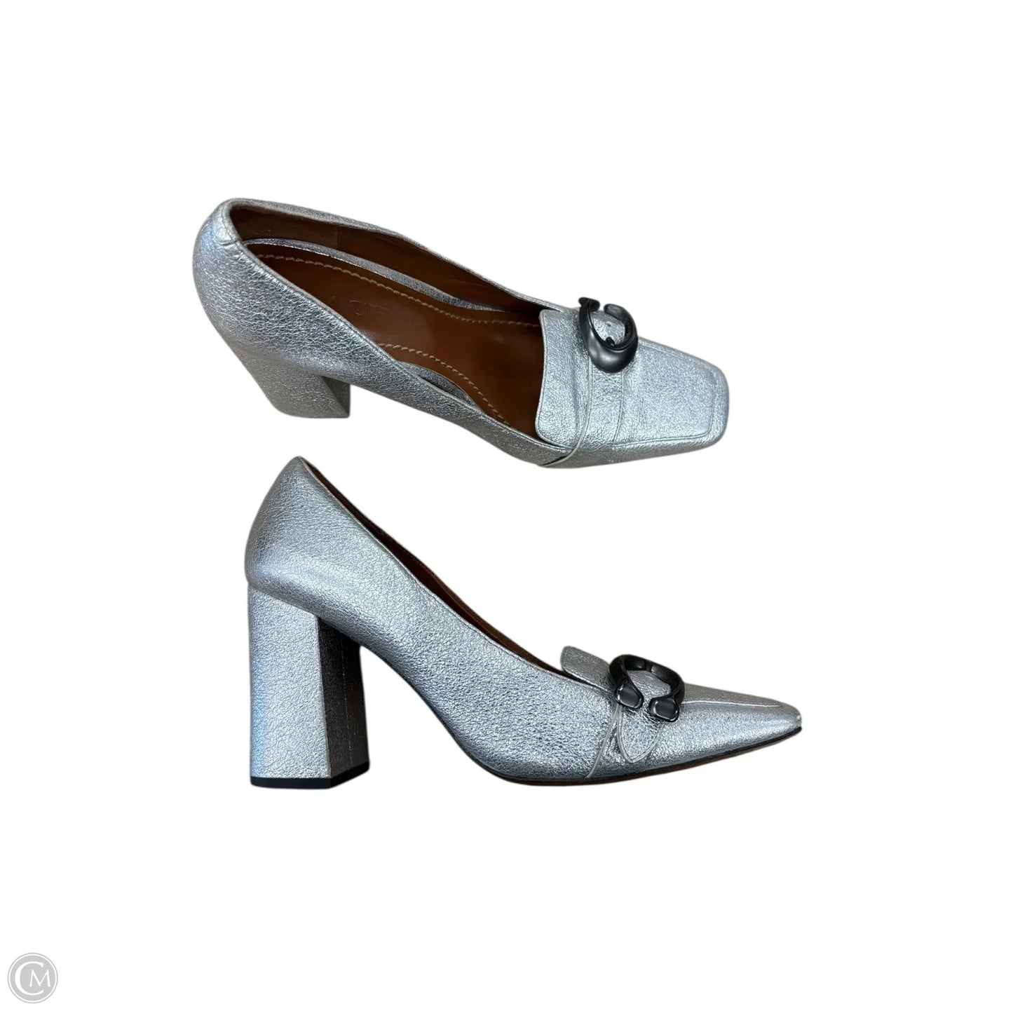 Shoes Designer By Coach In Silver, Size: 7.5