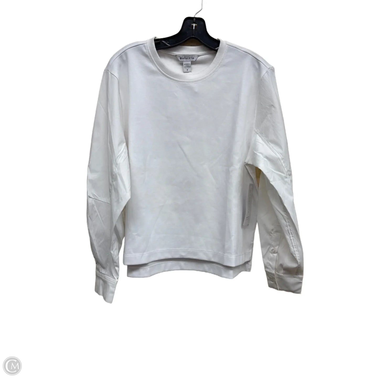 Top Long Sleeve By Athleta In White, Size: M