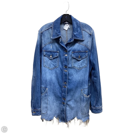 Jacket Denim By Free People In Blue Denim, Size: M