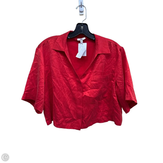 Top Short Sleeve 100% Silk By Nordstrom In Red, Size: Xs
