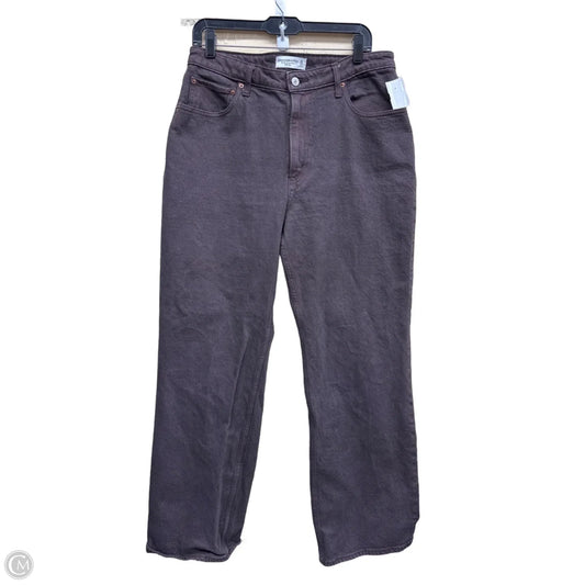 Jeans Straight By Abercrombie And Fitch In Brown Denim, Size: 12