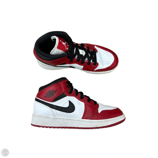 Shoes Luxury Designer By Jordan In Red & White, Size: 7