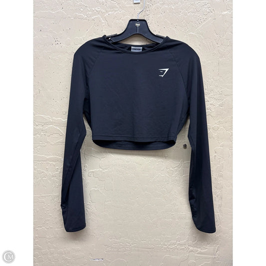 Athletic Top Long Sleeve Crewneck By Gym Shark In Black, Size: S