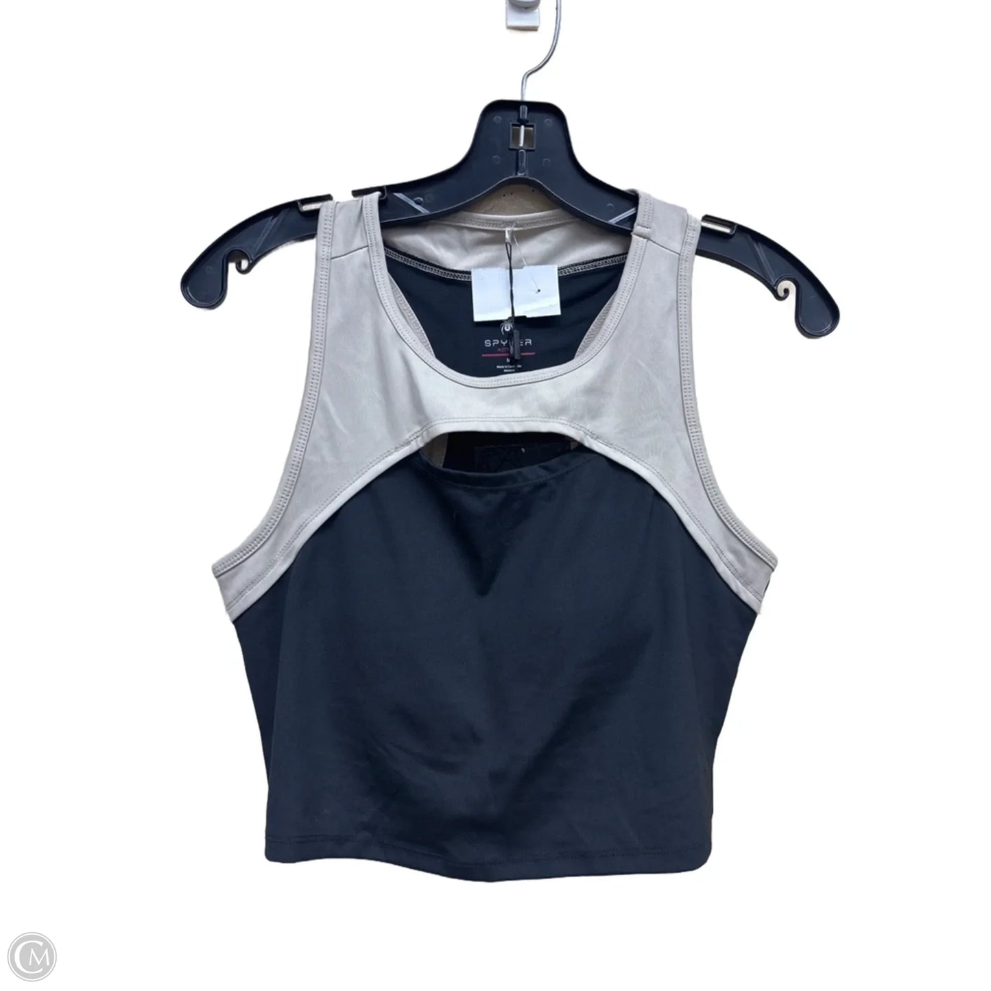 Athletic Bra By Spyder In Black & Tan, Size: M