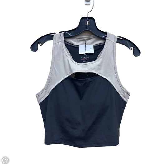 Athletic Bra By Spyder In Black & Tan, Size: M