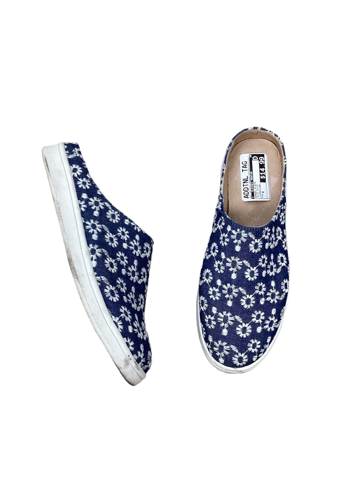 Blue Denim Shoes Flats Clothes Mentor, Size 8