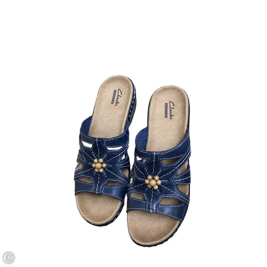 Sandals Flats By Clarks In Navy, Size: 7.5