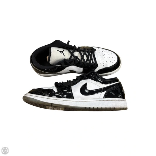 Shoes Luxury Designer By Jordan In Black & White, Size: 11.5