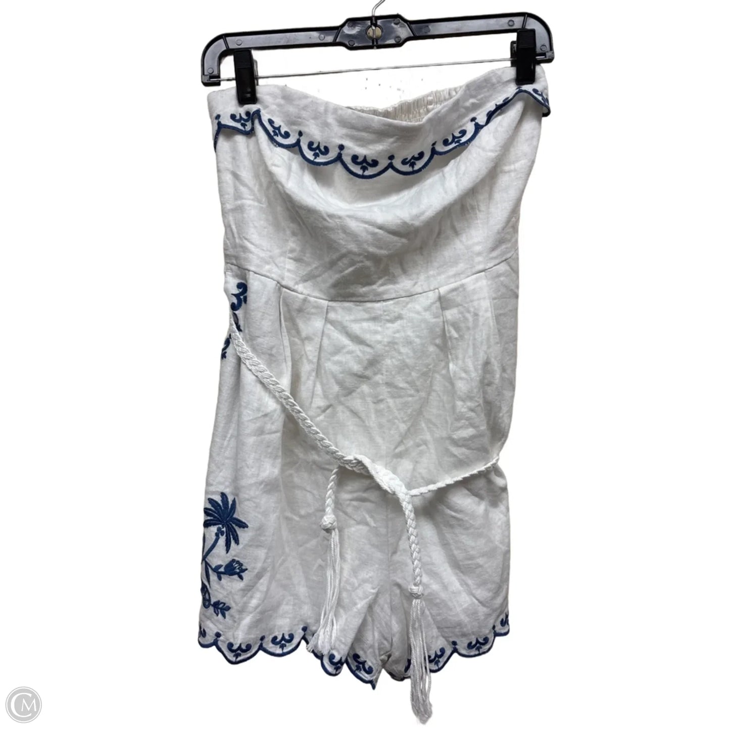 Romper By Clothes Mentor In Blue & White, Size: S