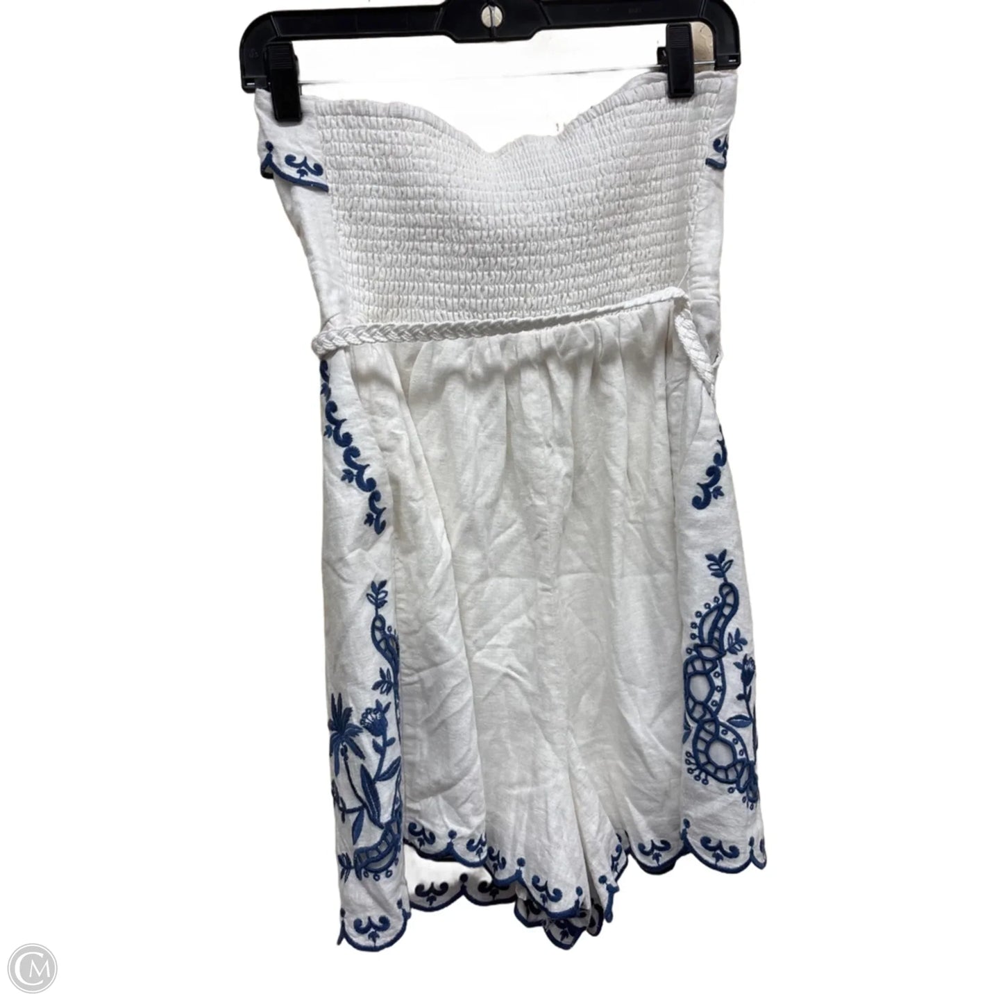 Romper By Clothes Mentor In Blue & White, Size: S