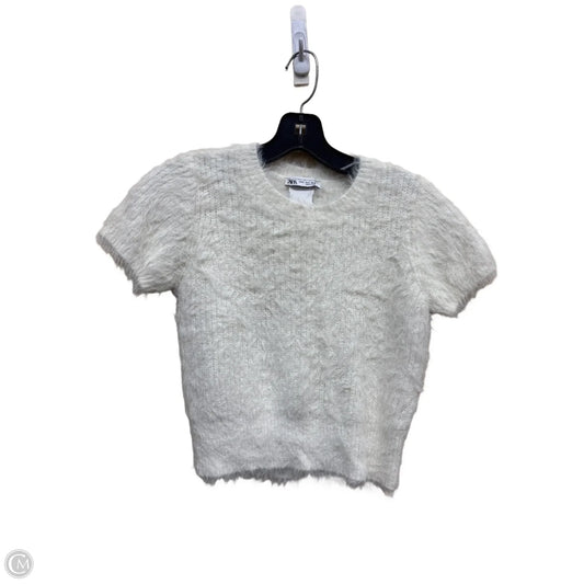 Top Short Sleeve By Zara In Cream, Size: M