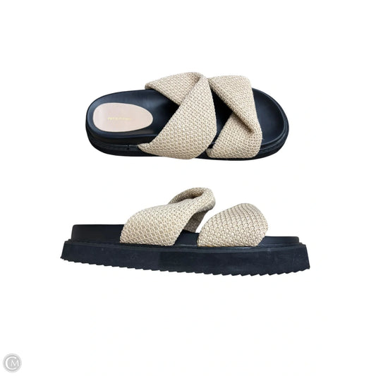 Sandals Flats By Pretty Little Thing In Black & Tan, Size: 9