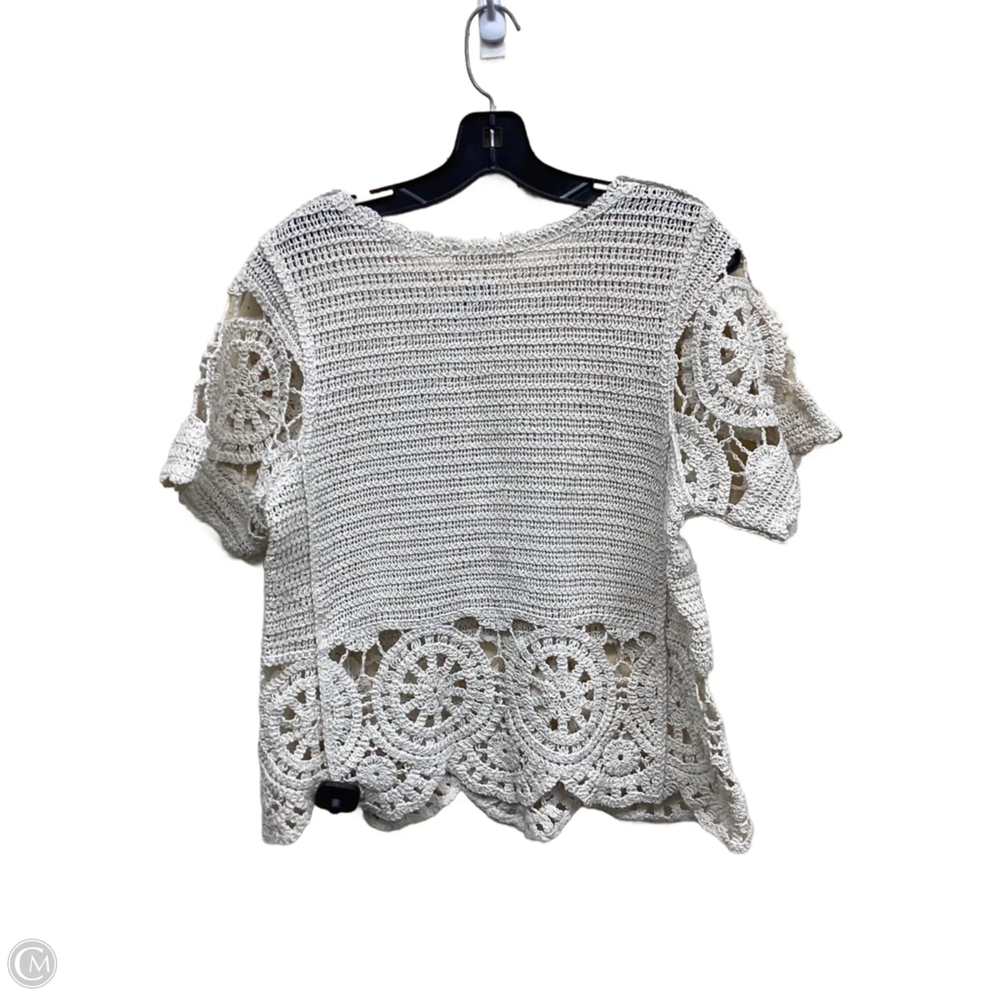 Top Short Sleeve By Solitaire In Cream, Size: M